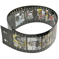 Plastic Filmstrip / Roll with Black Frames and 20 Disney Film Images Pattern