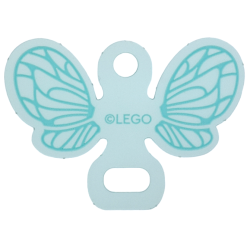Plastic Part for Set 42661 - Wings Fairy / Bumblebee Shape with Dark Turquoise Veins on Light Aqua Background Pattern
