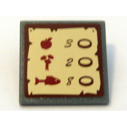 Road Sign 2 x 2 Square with Clip with Goods / Prices Pattern (Sticker) - Set 10193