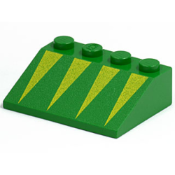 Slope 33 3 x 4 with Yellow Triangles Pattern - Green Slope 33 3 x 4 with Yellow Triangles Pattern - Green