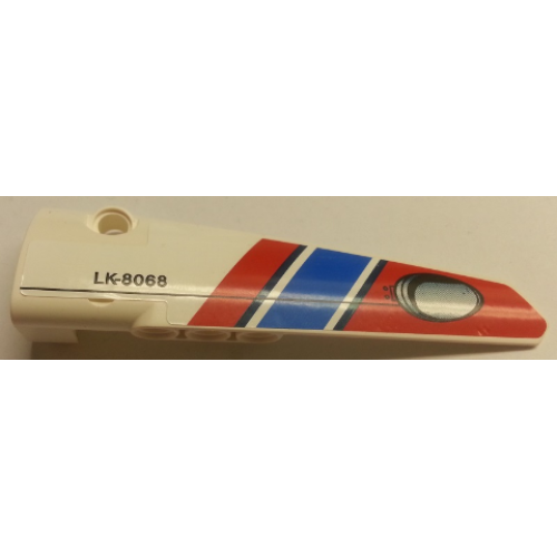 Деталь LEGO 64681pb029 Technic, Panel Fairing # 5 Long Smooth, Side A with 'LK-8068' and Air Intake Pattern (Sticker) - Set 8068