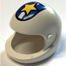 Technic, Figure Accessory Helmet with Police Yellow Star on Blue / White Shield Pattern