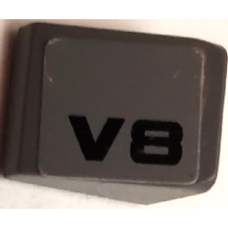 Slope 30 1 x 1 x 2/3 with Black 'V8' Pattern Model Left Side (Sticker) - Set 8154