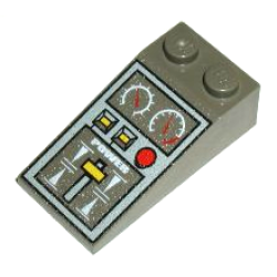 Slope 18 4 x 2 with Train Controls Pattern - Dark Gray