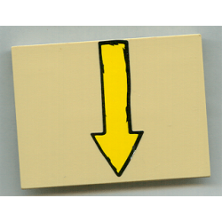 Slope 10 6 x 8 with Yellow Arrow Pointing Down (towards edge of slope) Pattern (Sticker) - Set 4982