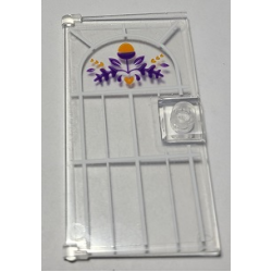 Door 1 x 4 x 6 with Stud Handle with Dark Purple and Orange Acorn, Hearts and Leaves Pattern (Sticker) - Set 41369 Door 1 x 4 x 6 with Stud Handle with Dark Purple and Orange Acorn, Hearts and Leaves Pattern (Sticker) - Set 41369