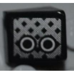 Slope 30 1 x 1 x 2/3 with Grille and 2 Black and White Circles Pattern Model Left Side (Sticker) - Set 8186