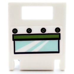 Container, Box 2 x 2 x 2 Door with Slot with Oven Window with Light Aqua Glass, Green Handle and Knobs Pattern (Sticker) - Set 41393 Container, Box 2 x 2 x 2 Door with Slot with Oven Window with Light Aqua Glass, Green Handle and Knobs Pattern (Sticker) - Set 41393