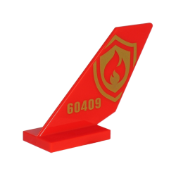 Tail Shuttle with Gold '60409' and Fire Logo with Flame and Shield Pattern on Both Sides