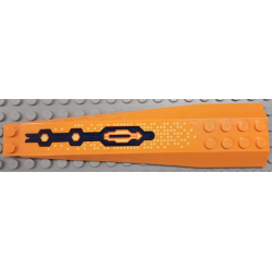 Wedge 16 x 4 Triple Curved with Reinforcements with Bright Light Yellow Squares and Dark Blue Armor Pattern (Sticker) - Set 70357