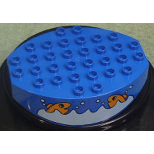 Деталь LEGO 31209px1 Duplo Base 8 x 6 with Round Bottom and Fish Pattern