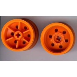 Wheel 30.4mm D. x 20mm with No Pin Holes - Orange
