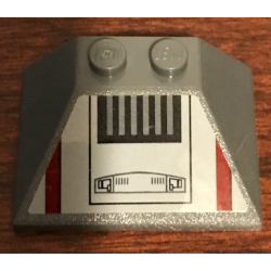 Slope 45 3 x 4 Double / 33 with SW Machinery and Thick Dark Red Stripes Pattern (Sticker) - Set 75158