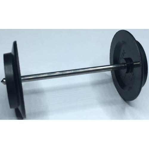 Деталь LEGO 2879c01 Train Wheel Pair on Chrome Silver Metal Axle with Slots (2879 / bb0837)