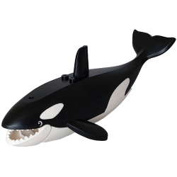 Whale / Orca with Molded White Spots and Printed Eyes Pattern