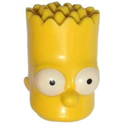 Minifigure, Head, Modified Simpsons Bart Simpson with Wide Eyes Pattern