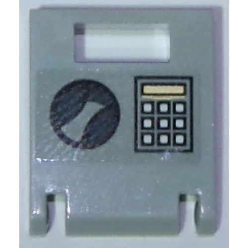 Деталь LEGO 4346pb34 Container, Box 2 x 2 x 2 Door with Slot with Handle and Keypad (Square Buttons) Pattern (Sticker) - Set 60137