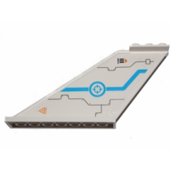 Tail 12 x 2 x 5 with Dark Azure Stripe and Target Pattern Model Left (Sticker) - Set 70701 Tail 12 x 2 x 5 with Dark Azure Stripe and Target Pattern Model Left (Sticker) - Set 70701