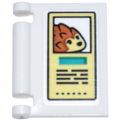 Minifigure, Utensil Book Cover with Bright Light Yellow Sign, Reddish Brown Hedgehog, Dark Azure Rectangle, and Black Text Pattern (Sticker) - Set 42615 Minifigure, Utensil Book Cover with Bright Light Yellow Sign, Reddish Brown Hedgehog, Dark Azure Rectangle, and Black Text Pattern (Sticker) - Set 42615