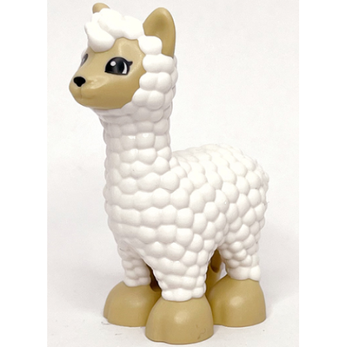 Деталь LEGO bb1285pb01 Duplo Alpaca / Llama with Tan Feet and Face and Black Eyes Pattern