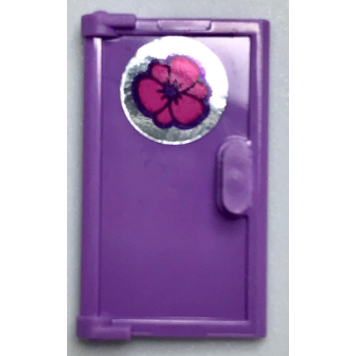 Деталь LEGO 60614pb006 Door 1 x 2 x 3 with Vertical Handle, Mold for Tabless Frames with Flower Pattern (Sticker) - Set 40307