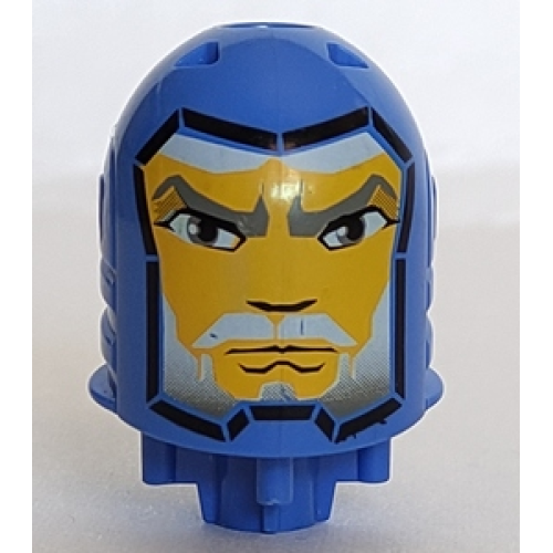 Деталь LEGO bb0153pb06 Large Figure Head with King Mathias Pattern - Black Line Around Face