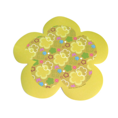 Деталь LEGO 853552pls03 Plastic Part for Set 853552 - Flower Touch Pad with Mustard Yellow Border, Butterflies, Flowers, and 2 x 2 Studs Pattern