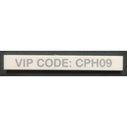 Tile 1 x 8 with Light Bluish Gray 'VIP CODE: CPH09' Pattern Tile 1 x 8 with Light Bluish Gray 'VIP CODE: CPH09' Pattern