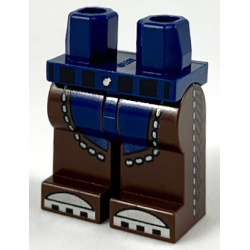 Hips and Dark Brown Legs, Chaps over Dark Blue Pants, Silver Toes Pattern