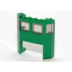 Train Front 2 x 6 x 5 1/3 with 1 x 4 x 2 Cutout and Window with Molded Trans-Brown Glass Pattern