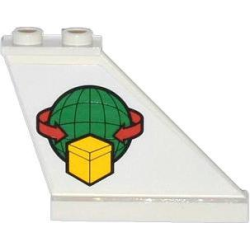 Tail 4 x 1 x 3 with Box and Arrows and Globe Pattern on Right Side (Sticker) - Set 60021