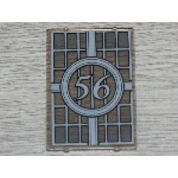 Glass for Window 1 x 4 x 5 with Bars and Number 56 in Circle Pattern (Sticker) - Set 4856 Glass for Window 1 x 4 x 5 with Bars and Number 56 in Circle Pattern (Sticker) - Set 4856