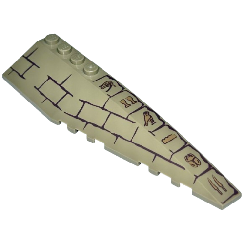 Деталь LEGO 42060pb17 Wedge 12 x 3 Right with Bricks and Hieroglyphs Pattern
