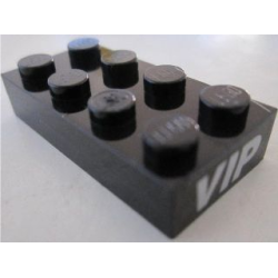 Stickered Assembly 4 x 2 x 2/3 with 'VIP' on Black Background Pattern on Both Ends (Stickers) - Set 8495 - 2 Plate 2 x 4