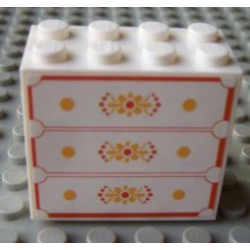 Brick 2 x 4 x 3 with Drawers Pattern (Sticker) - Set 7586