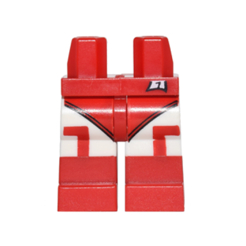 Деталь LEGO 970c01pb40 Hips and White Legs with Leotard, White Tights with Red Corners and Red Boots Pattern