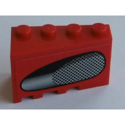 Stickered Assembly 4 x 2 x 2 with Air Intake Grille, Wide Reflection Pattern Model Left Side (Sticker) - Set 8143 - 2 Wedge 4 x 2 Right