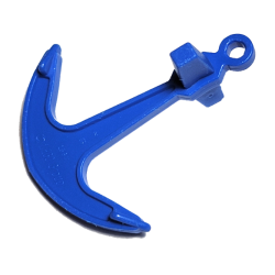 Boat, Anchor - Single Top Hole - Blue Boat, Anchor - Single Top Hole - Blue