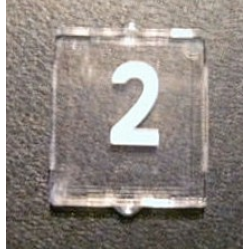 Glass for Window 1 x 2 x 2 Flat Front with White Number 2 Pattern (Sticker) - Set 10233