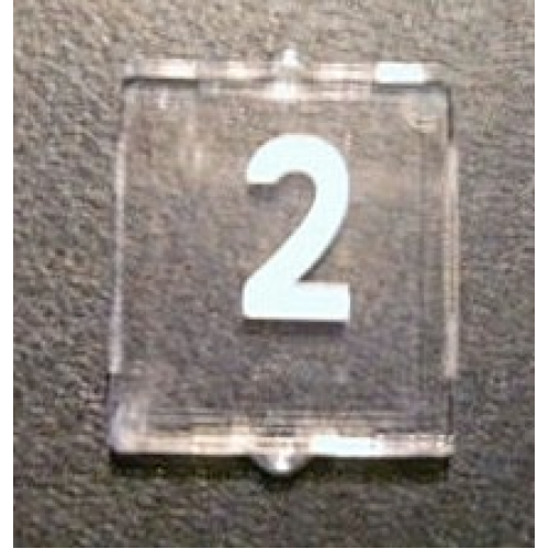 Деталь LEGO 60601pb007 Glass for Window 1 x 2 x 2 Flat Front with White Number 2 Pattern (Sticker) - Set 10233