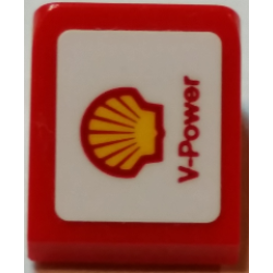 Slope 30 1 x 1 x 2/3 with Shell Logo and 'V-Power' Pattern Model Right Side (Sticker) - Set 75913