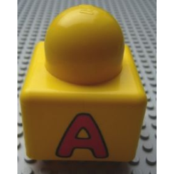 Primo Brick 1 x 1 with Capital Letter A and Horse Head Pattern on Opposite Sides