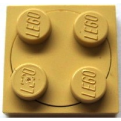 Turntable 2 x 2 Plate with Tan Top (3680 / 3679)