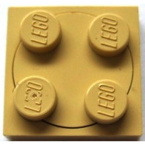 Деталь LEGO 3680c03 Turntable 2 x 2 Plate with Tan Top (3680 / 3679)
