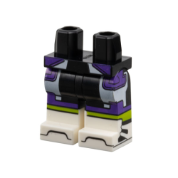 Hips and Legs with Molded White Lower Legs / Boots and Printed Dark Purple and White Trim on Shorts, Lime Stripes Pattern Hips and Legs with Molded White Lower Legs / Boots and Printed Dark Purple and White Trim on Shorts, Lime Stripes Pattern