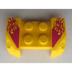 Vehicle, Mudguard 2 x 4 with Headlights Overhang with Light Purple Flames Pattern on Both Sides (Stickers) - Set 8666