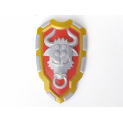 Large Figure Shield, 2 x 2 Brick Relief, Bull with Red and Gold Pattern