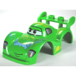 Duplo Car Body with 2 Studs on Spoiler and Wide Fenders with Cars Carla Veloso Pattern Duplo Car Body with 2 Studs on Spoiler and Wide Fenders with Cars Carla Veloso Pattern