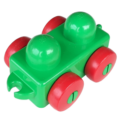 Primo Vehicle Wagon with Tow Hitches and Red Wheels - Bright Green Primo Vehicle Wagon with Tow Hitches and Red Wheels - Bright Green