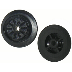 Train Wheel Spoked Small (23mm D.) with FreeStyle Pin Hole - Black